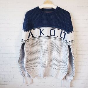 AKOO A King Of Oneself 3XL Mens Crewneck Sweater Champs Spell Out NEW